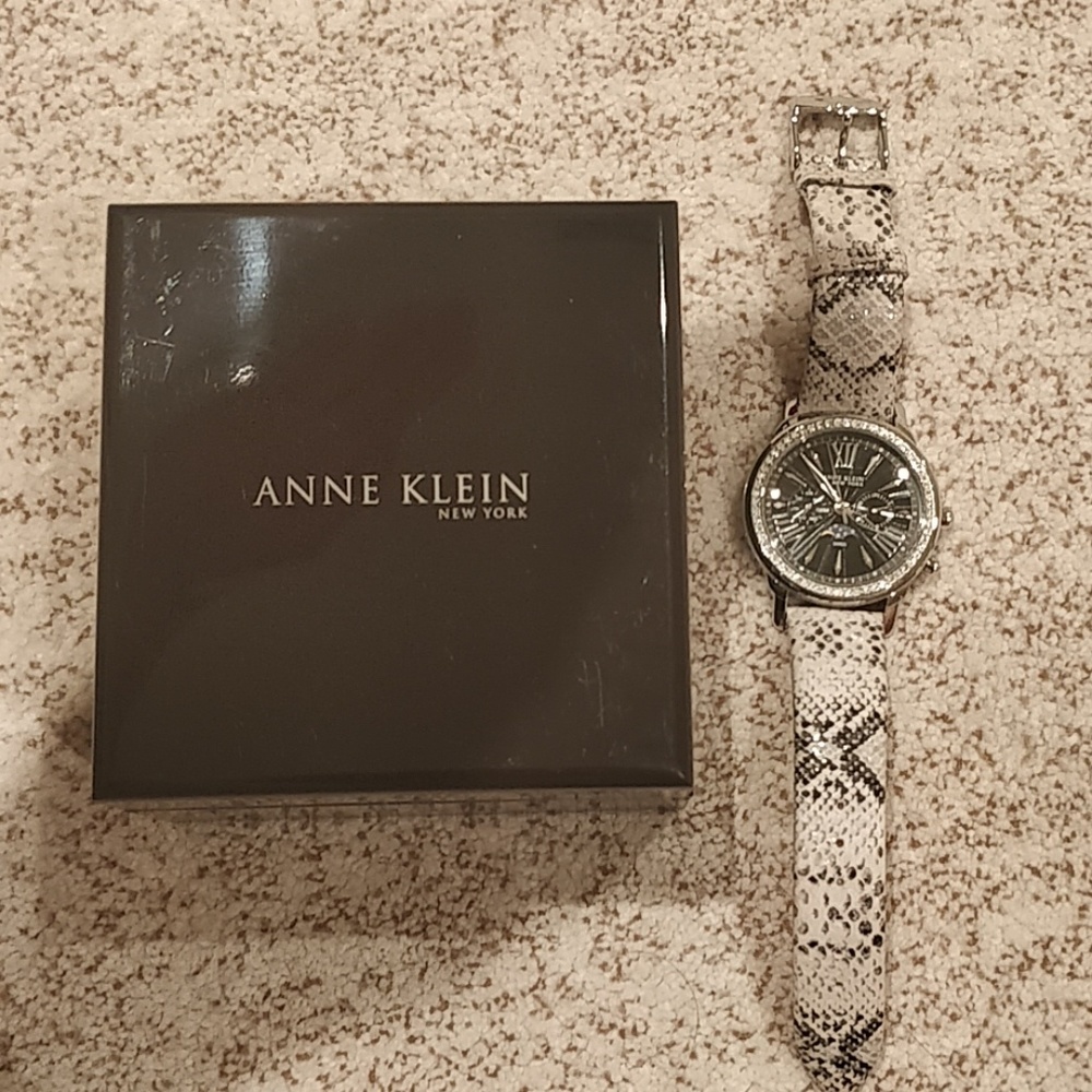 ANNE KLEIN 12/2121 BLACK SNAKESKIN Watch
